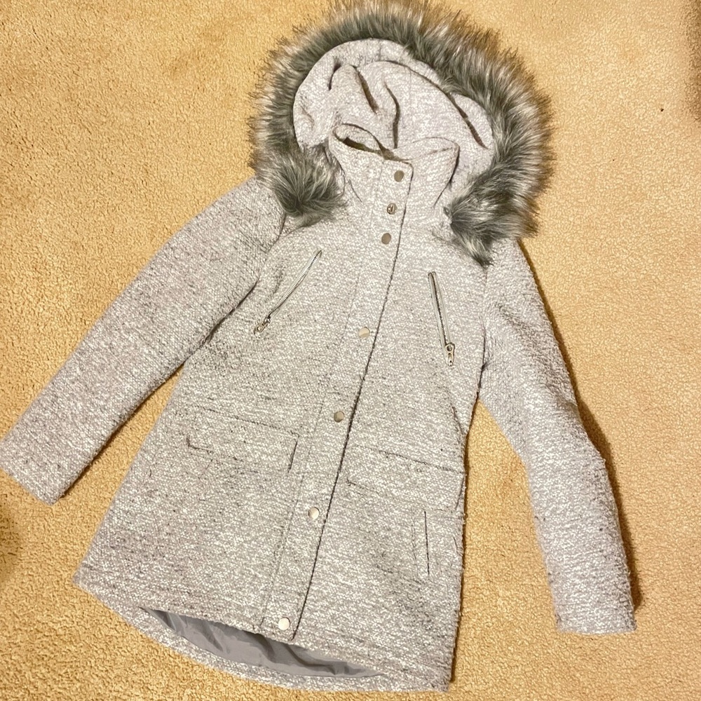 A.N.A Coat with removable fur hood